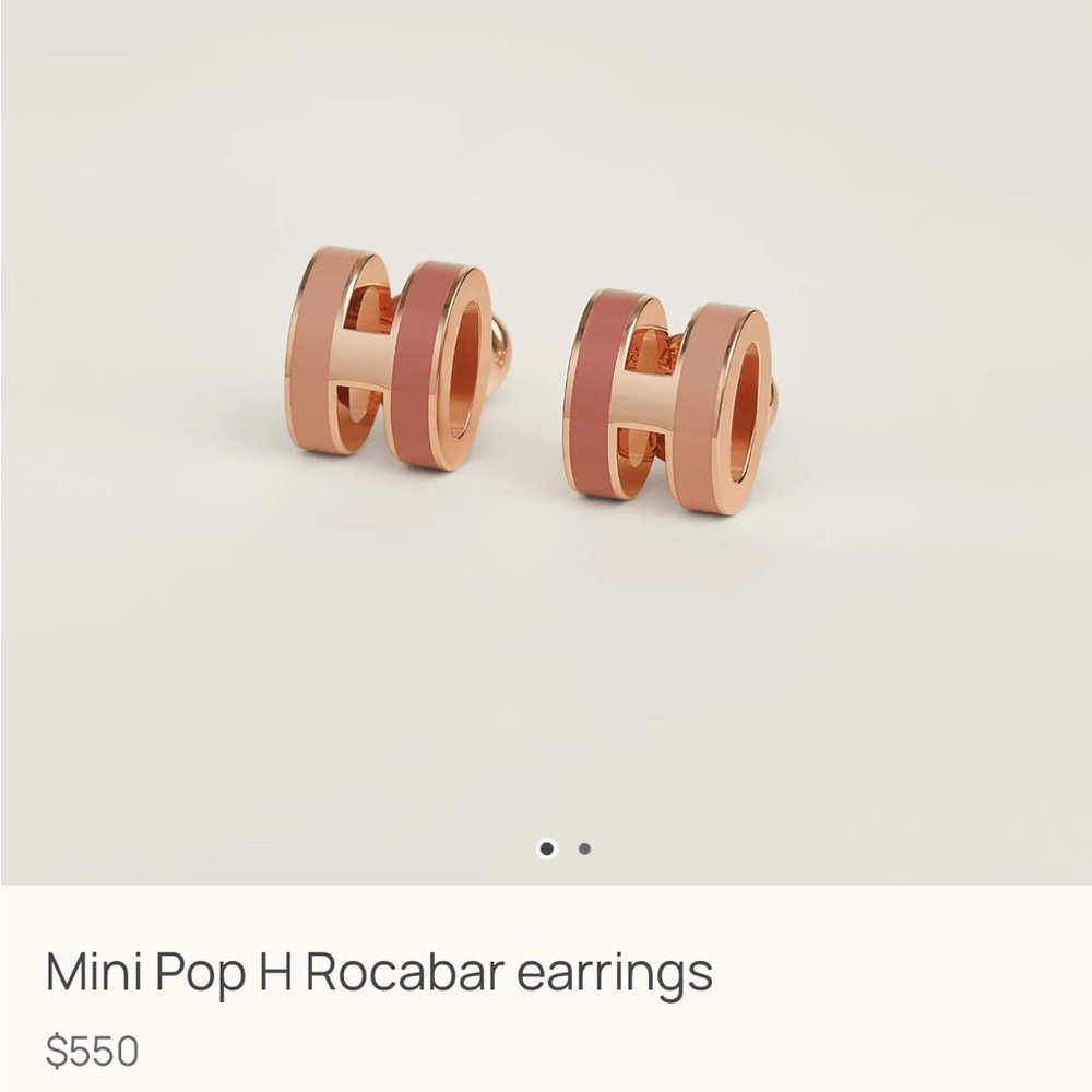 Hermes Mini Pop H Rocabar Earrings in Rose Gold
